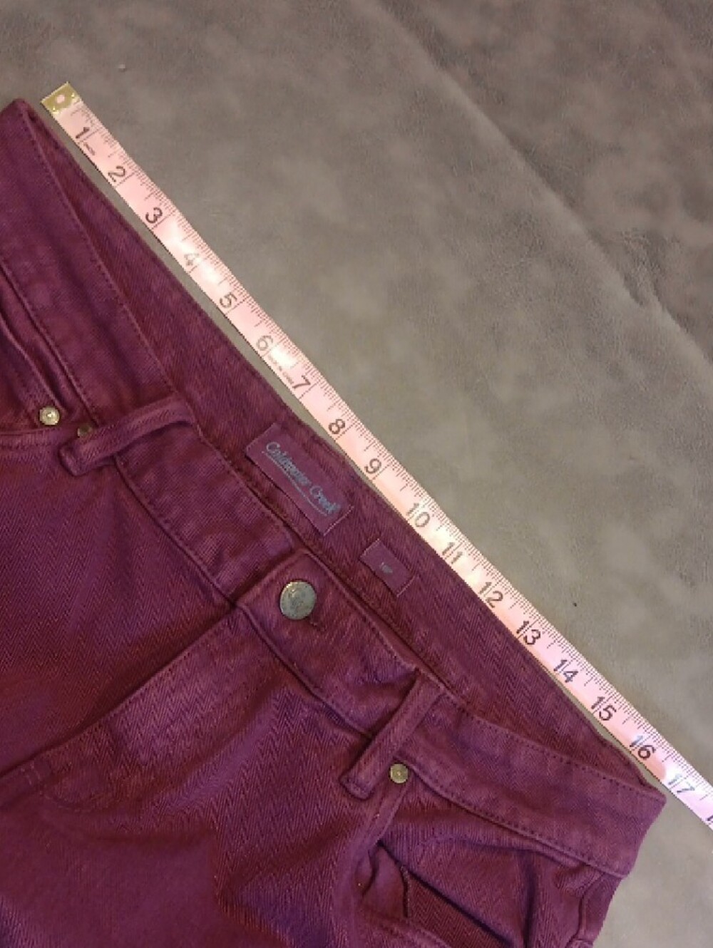 Coldwater Creek Womens Knit Denim Straight Leg Jeans in Burgundy/Plum - Picture 6 of 11